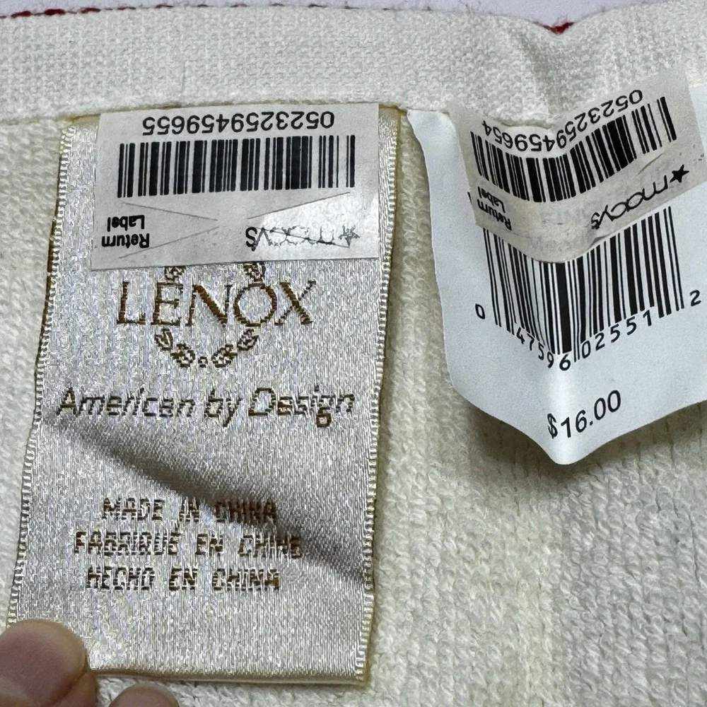Lenox Winter Meadow 6 Pc Bath Hand Finger Tip Towel Set Poinsettia New Cotton